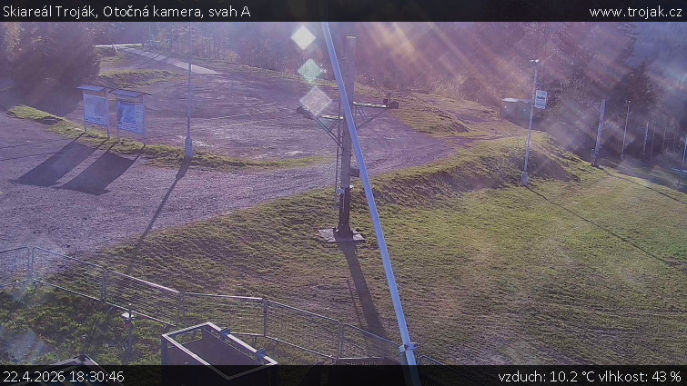 Skiareál Troják - Otočná kamera, svah A - 22.4.2026 v 18:30