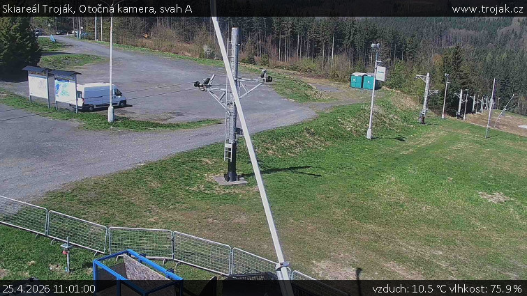 Skiareál Troják - Otočná kamera, svah A - 25.4.2026 v 11:01