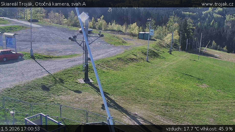 Skiareál Troják - Otočná kamera, svah A - 1.5.2026 v 17:00