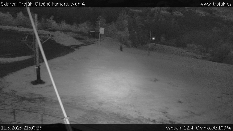Skiareál Troják - Otočná kamera, svah A - 11.5.2026 v 21:00
