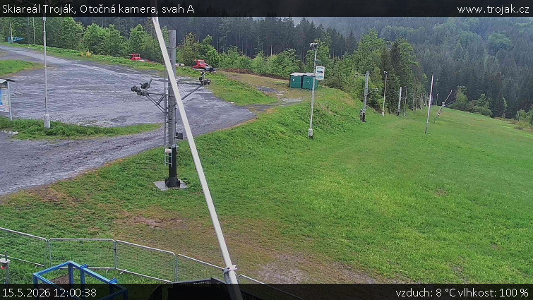 Skiareál Troják - Otočná kamera, svah A - 15.5.2026 v 12:00