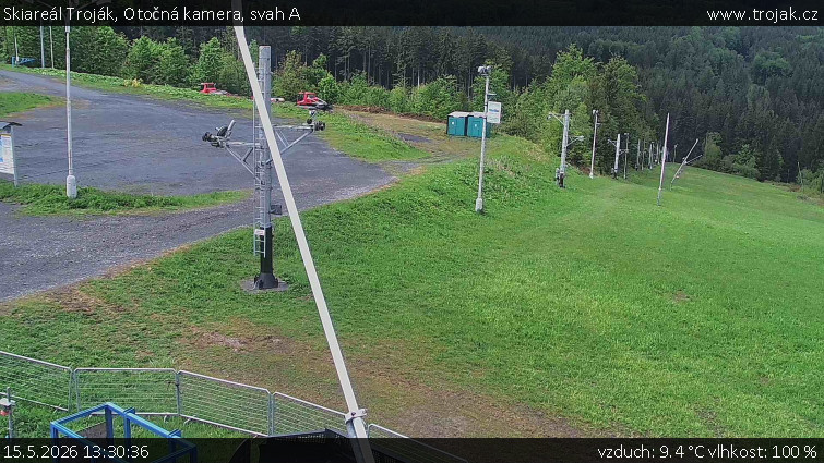 Skiareál Troják - Otočná kamera, svah A - 15.5.2026 v 13:30