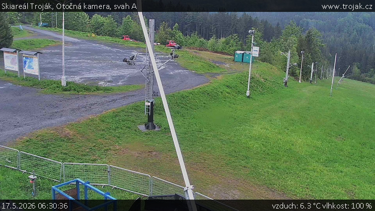 Skiareál Troják - Otočná kamera, svah A - 17.5.2026 v 06:30