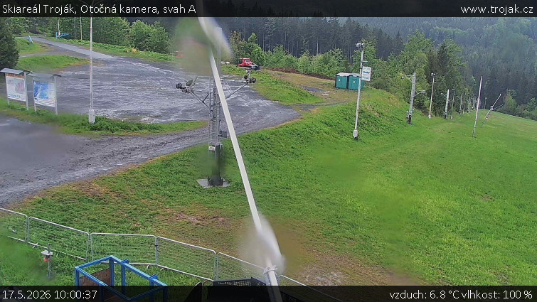Skiareál Troják - Otočná kamera, svah A - 17.5.2026 v 10:00