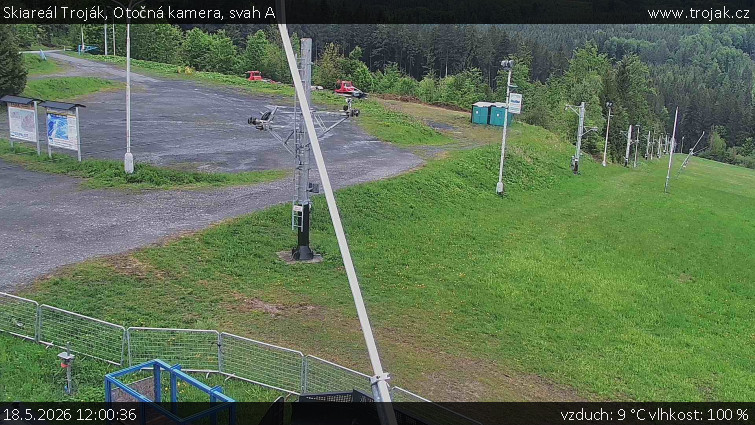 Skiareál Troják - Otočná kamera, svah A - 18.5.2026 v 12:00