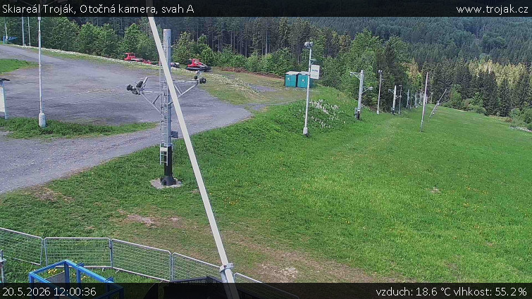Skiareál Troják - Otočná kamera, svah A - 20.5.2026 v 12:00