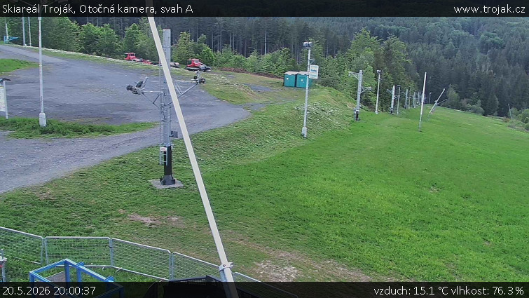 Skiareál Troják - Otočná kamera, svah A - 20.5.2026 v 20:00