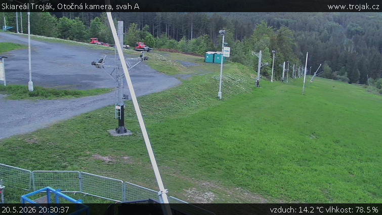 Skiareál Troják - Otočná kamera, svah A - 20.5.2026 v 20:30