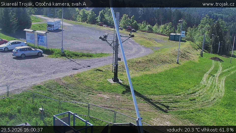 Skiareál Troják - Otočná kamera, svah A - 23.5.2026 v 16:00