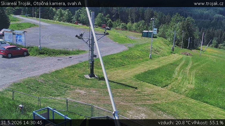 Skiareál Troják - Otočná kamera, svah A - 31.5.2026 v 14:30