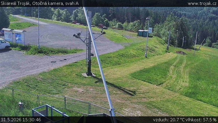 Skiareál Troják - Otočná kamera, svah A - 31.5.2026 v 15:30