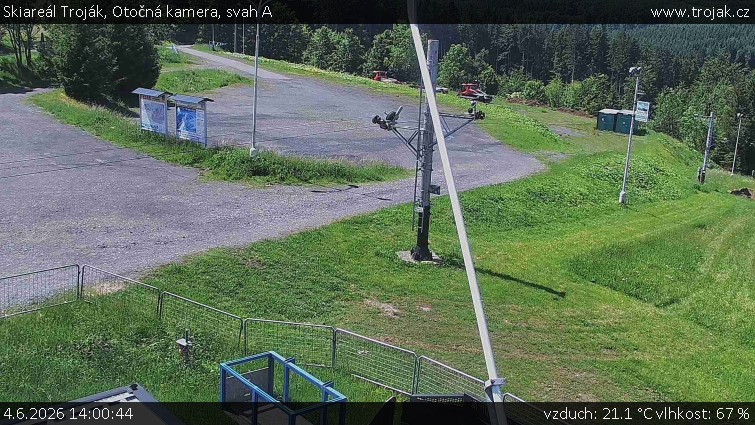 Skiareál Troják - Otočná kamera, svah A - 4.6.2026 v 14:00