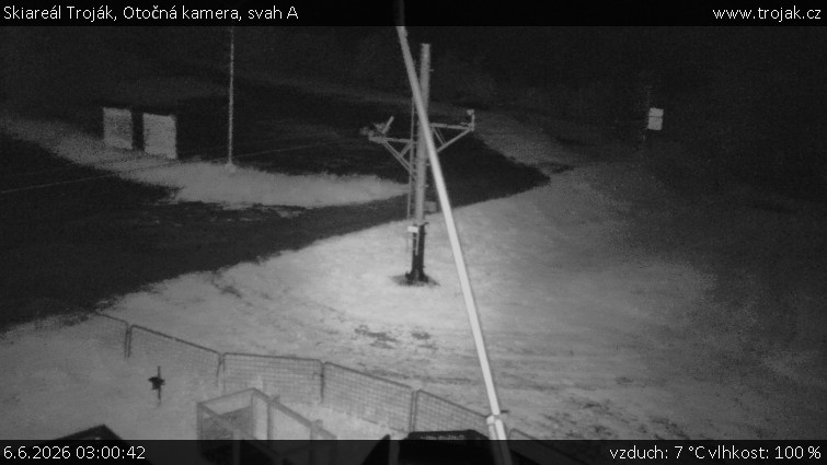 Skiareál Troják - Otočná kamera, svah A - 6.6.2026 v 03:00