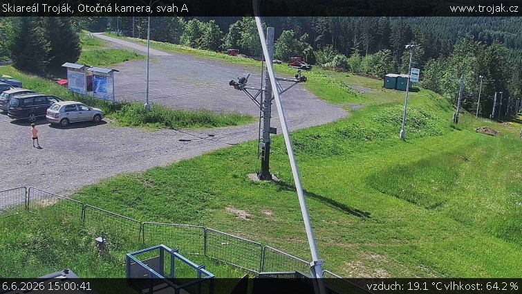 Skiareál Troják - Otočná kamera, svah A - 6.6.2026 v 15:00