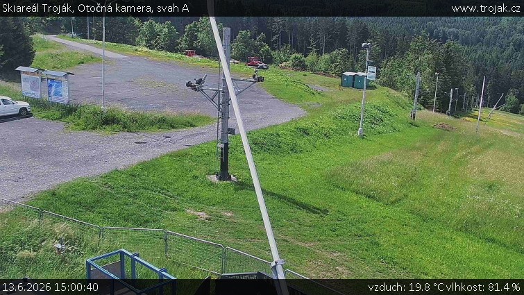 Skiareál Troják - Otočná kamera, svah A - 13.6.2026 v 15:00
