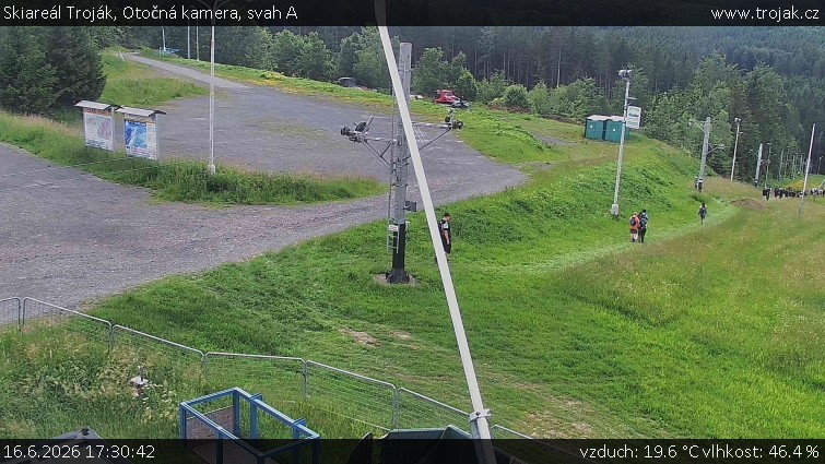 Skiareál Troják - Otočná kamera, svah A - 16.6.2026 v 17:30