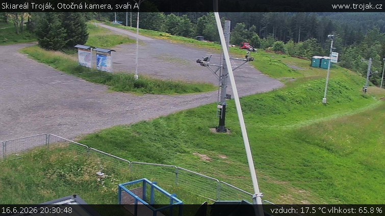 Skiareál Troják - Otočná kamera, svah A - 16.6.2026 v 20:30