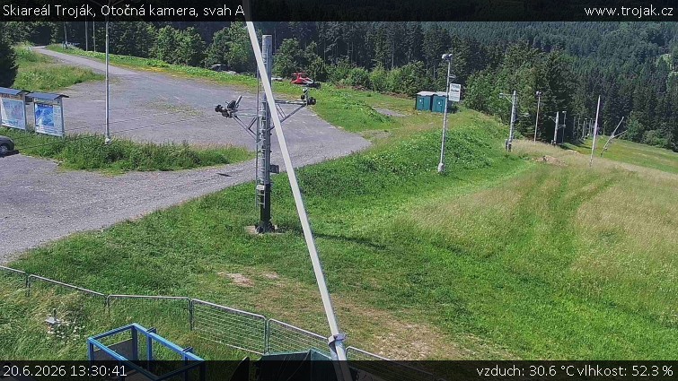 Skiareál Troják - Otočná kamera, svah A - 20.6.2026 v 13:30