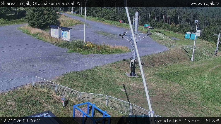 Skiareál Troják - Otočná kamera, svah A - 22.7.2026 v 09:00