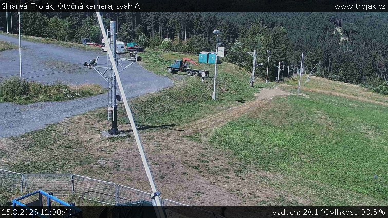 Skiareál Troják - Otočná kamera, svah A - 15.8.2026 v 11:30