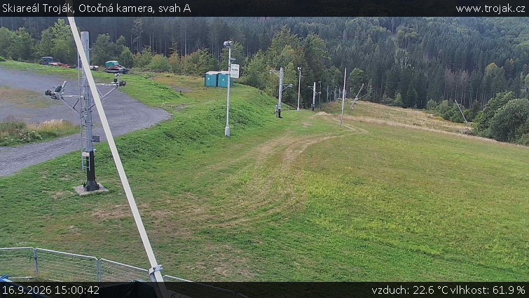 Skiareál Troják - Otočná kamera, svah A - 16.9.2026 v 15:00