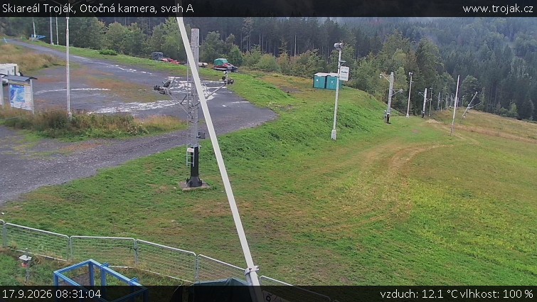 Skiareál Troják - Otočná kamera, svah A - 17.9.2026 v 08:31