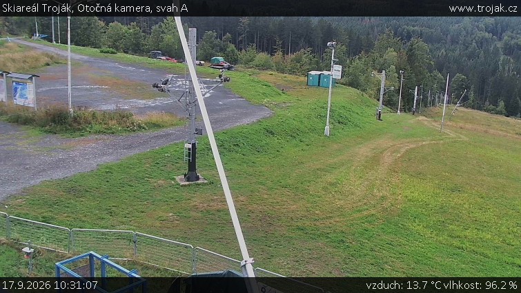 Skiareál Troják - Otočná kamera, svah A - 17.9.2026 v 10:31