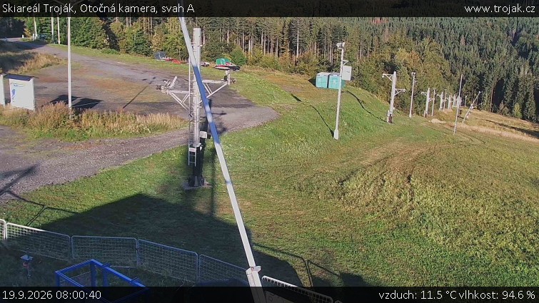 Skiareál Troják - Otočná kamera, svah A - 19.9.2026 v 08:00