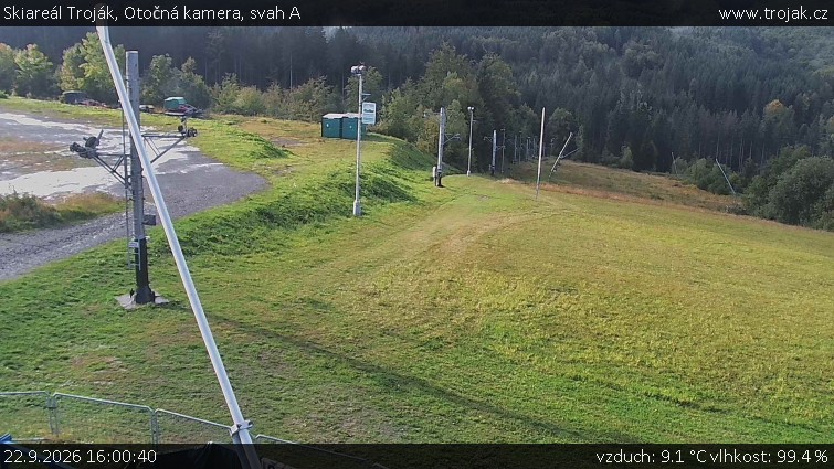 Skiareál Troják - Otočná kamera, svah A - 22.9.2026 v 16:00