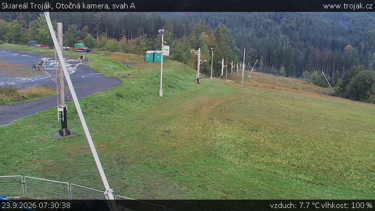 Skiareál Troják - Otočná kamera, svah A - 23.9.2026 v 07:30
