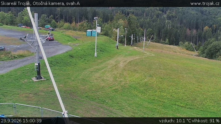 Skiareál Troják - Otočná kamera, svah A - 23.9.2026 v 15:00