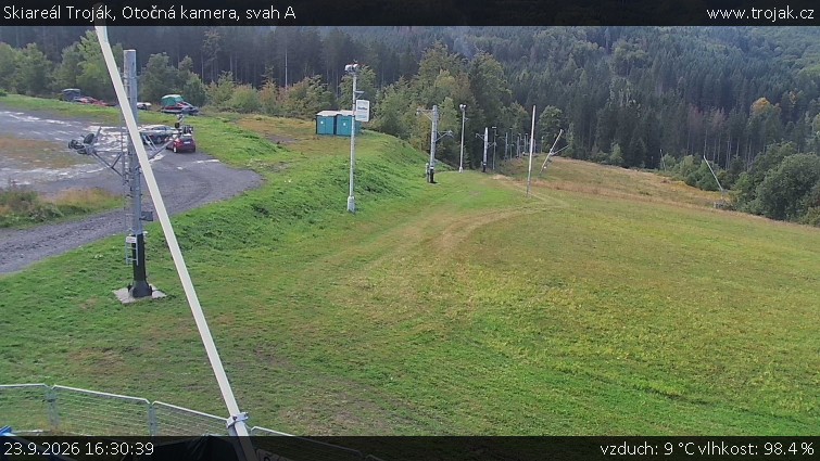 Skiareál Troják - Otočná kamera, svah A - 23.9.2026 v 16:30
