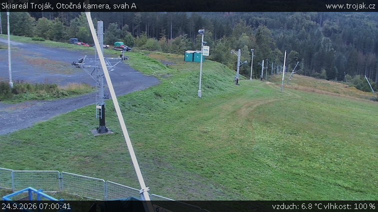 Skiareál Troják - Otočná kamera, svah A - 24.9.2026 v 07:00
