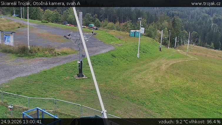 Skiareál Troják - Otočná kamera, svah A - 24.9.2026 v 13:00