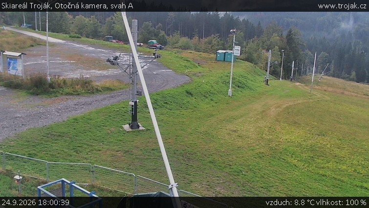 Skiareál Troják - Otočná kamera, svah A - 24.9.2026 v 18:00