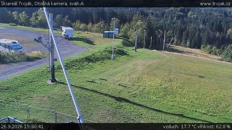 Skiareál Troják - Otočná kamera, svah A - 26.9.2026 v 15:30