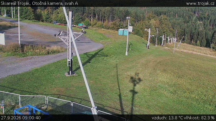Skiareál Troják - Otočná kamera, svah A - 27.9.2026 v 09:00
