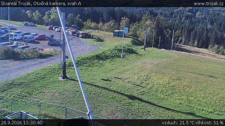 Skiareál Troják - Otočná kamera, svah A - 28.9.2026 v 15:30