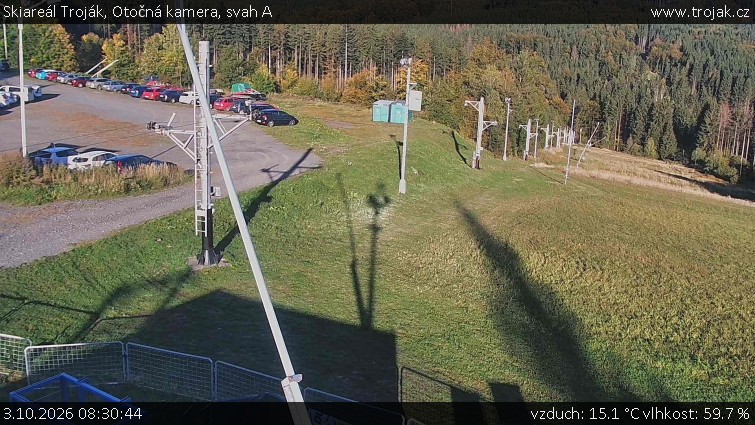 Skiareál Troják - Otočná kamera, svah A - 3.10.2026 v 08:30