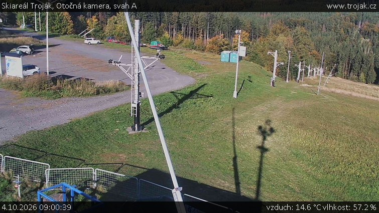 Skiareál Troják - Otočná kamera, svah A - 4.10.2026 v 09:00