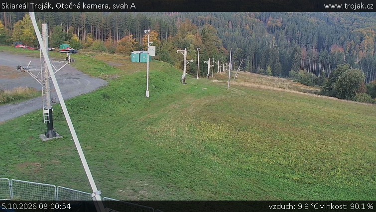 Skiareál Troják - Otočná kamera, svah A - 5.10.2026 v 08:00