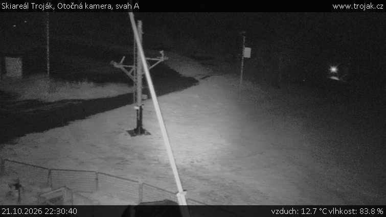 Skiareál Troják - Otočná kamera, svah A - 21.10.2026 v 22:30
