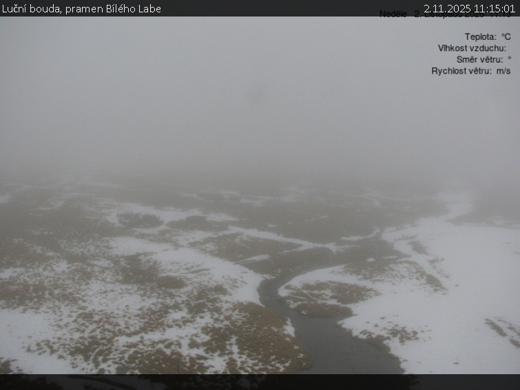 Luční bouda - Luční bouda, pramen Bílého Labe - 2.11.2025 v 11:15 Luční bouda - Luční bouda, pramen Bílého Labe - 2.11.2025 v 11:15