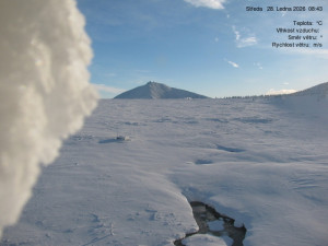 Luční bouda - Luční bouda, pramen Bílého Labe - 28.1.2026 v 08:45