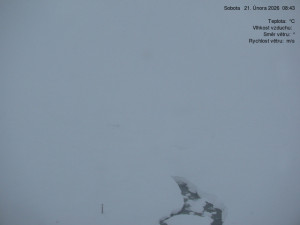 Luční bouda - Luční bouda, pramen Bílého Labe - 21.2.2026 v 08:45 Luční bouda - Luční bouda, pramen Bílého Labe - 21.2.2026 v 08:45