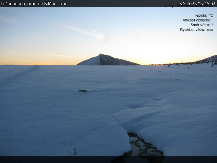 Luční bouda - Luční bouda, pramen Bílého Labe - 3.3.2026 v 06:45