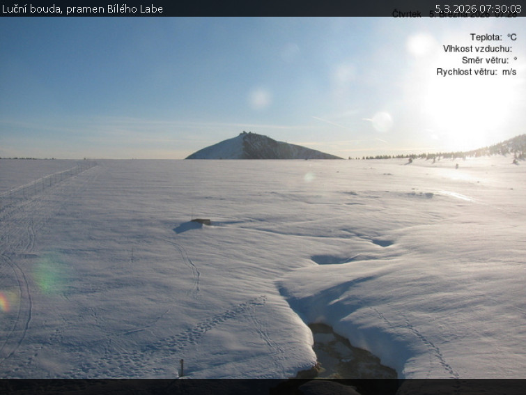Luční bouda - Luční bouda, pramen Bílého Labe - 5.3.2026 v 07:30