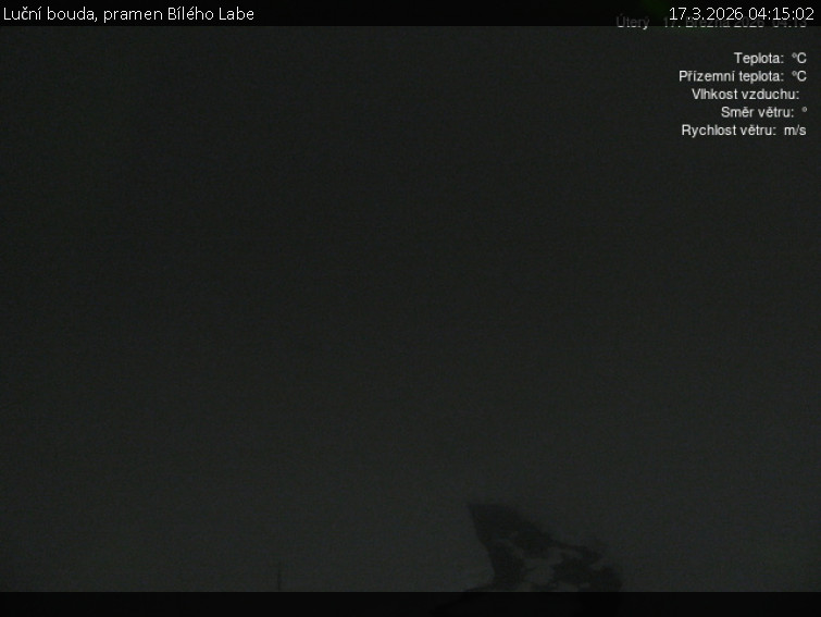 Luční bouda - Luční bouda, pramen Bílého Labe - 17.3.2026 v 04:15