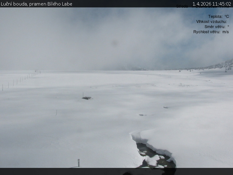 Luční bouda - Luční bouda, pramen Bílého Labe - 1.4.2026 v 11:45