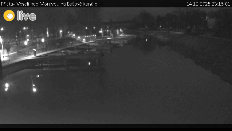 Baťův kanál - Přístav Veselí nad Moravou na Baťově kanále - 14.12.2025 v 23:15